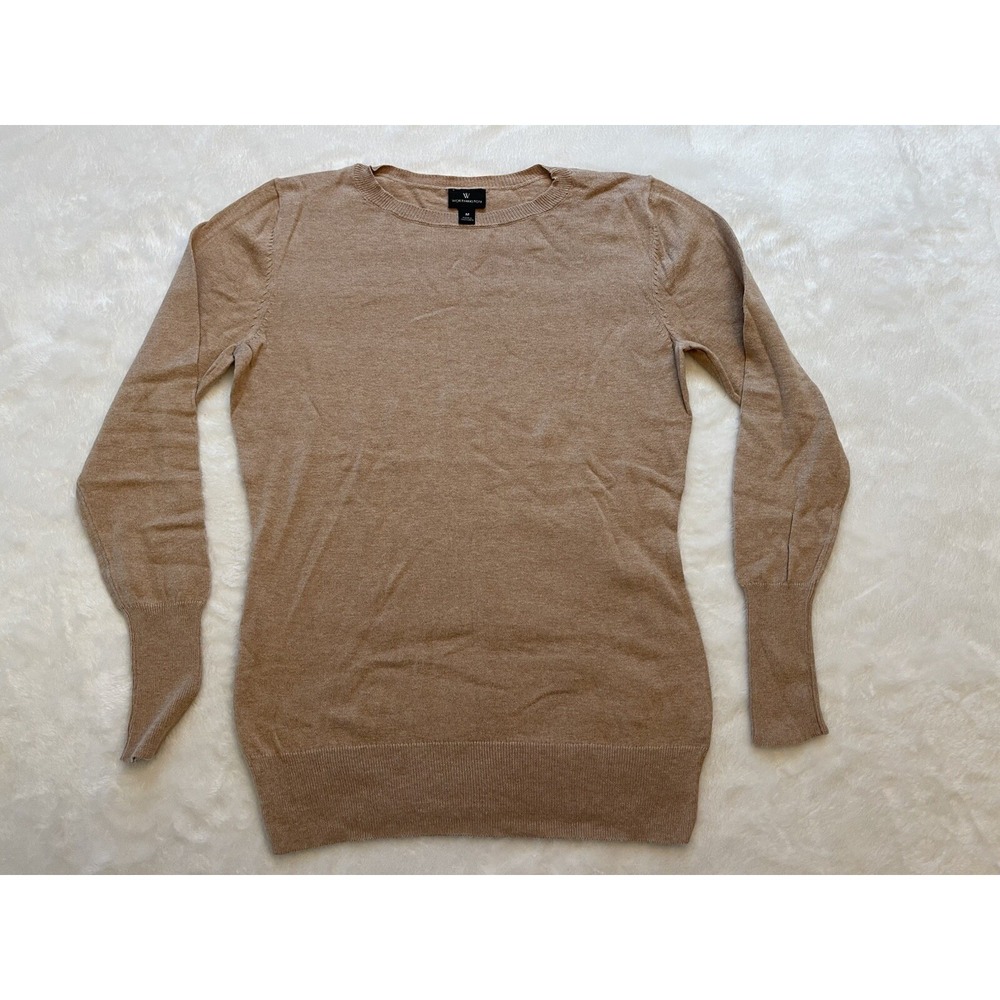Worthington Mens Tan‎ Camel Crew Neck Long Sleeve Knit Sweater Size M